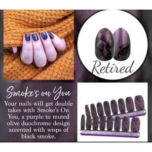 Color Street Smoke's On You Purple-Muted Olive Duochrome Design Manicure Strip